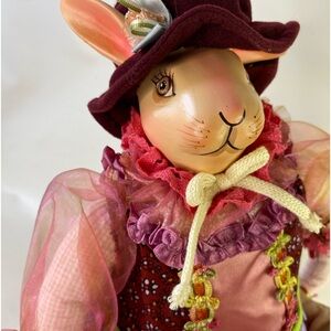 VTG KASMA LTD EASTER BUNNY RENAISSANCE DOLL PORCELAIN HEAD WHIMSICAL 13”